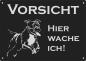 Preview: Aluminium Warnschild American Pit Bull VORSICHT Hier wache ich!